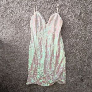 White bodycon sequin dress